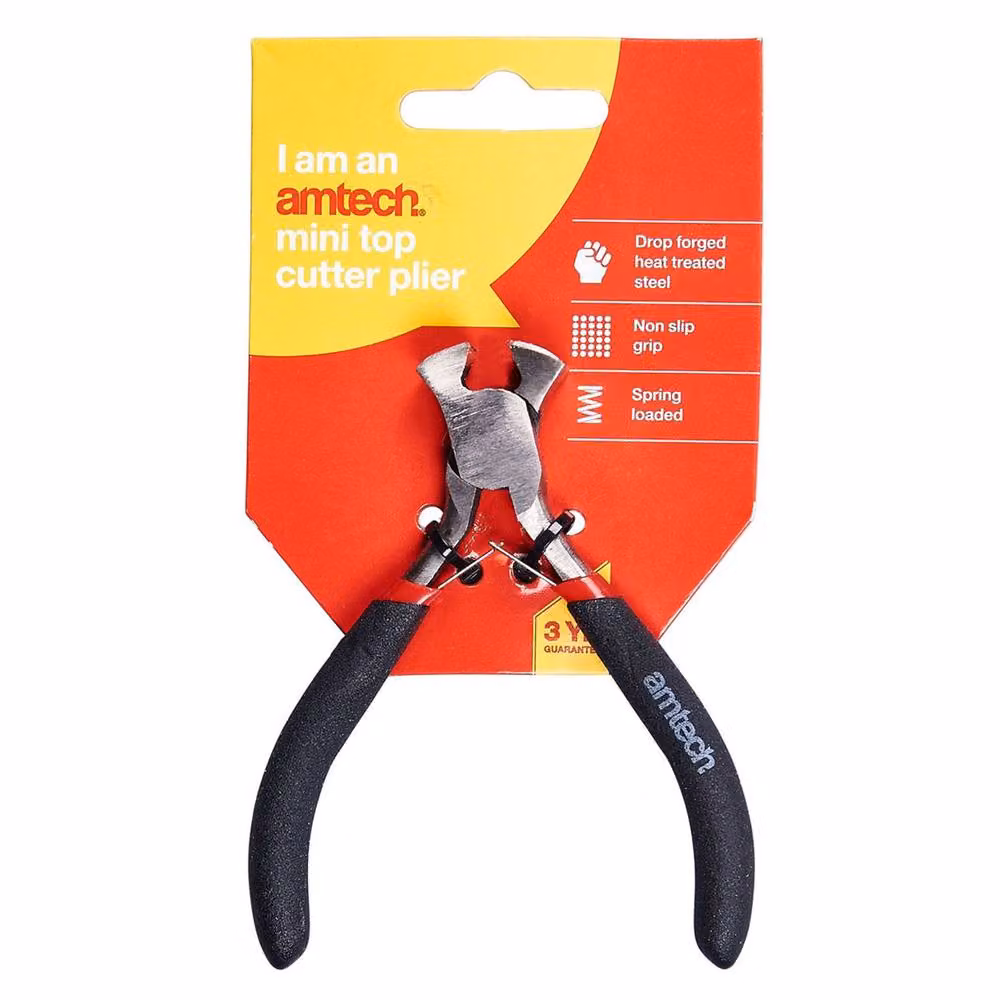 Amtech Mini Top Side Cutter Plier with Spring in Black and Multicolour – 2