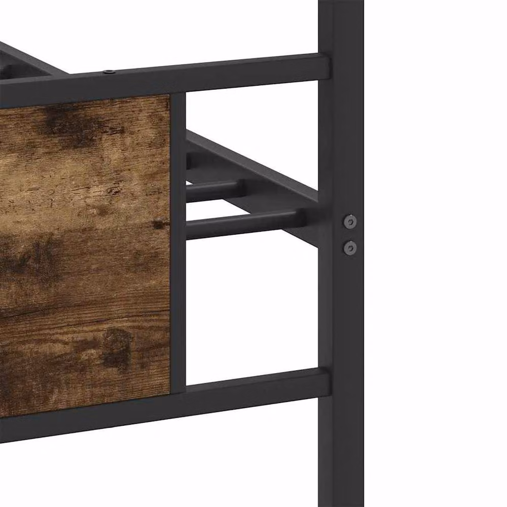 Berkfield Home Single Bed Frame in Smoked Oak Brown, Engineered Wood, W/D/H: 90 x 190 cm – 6