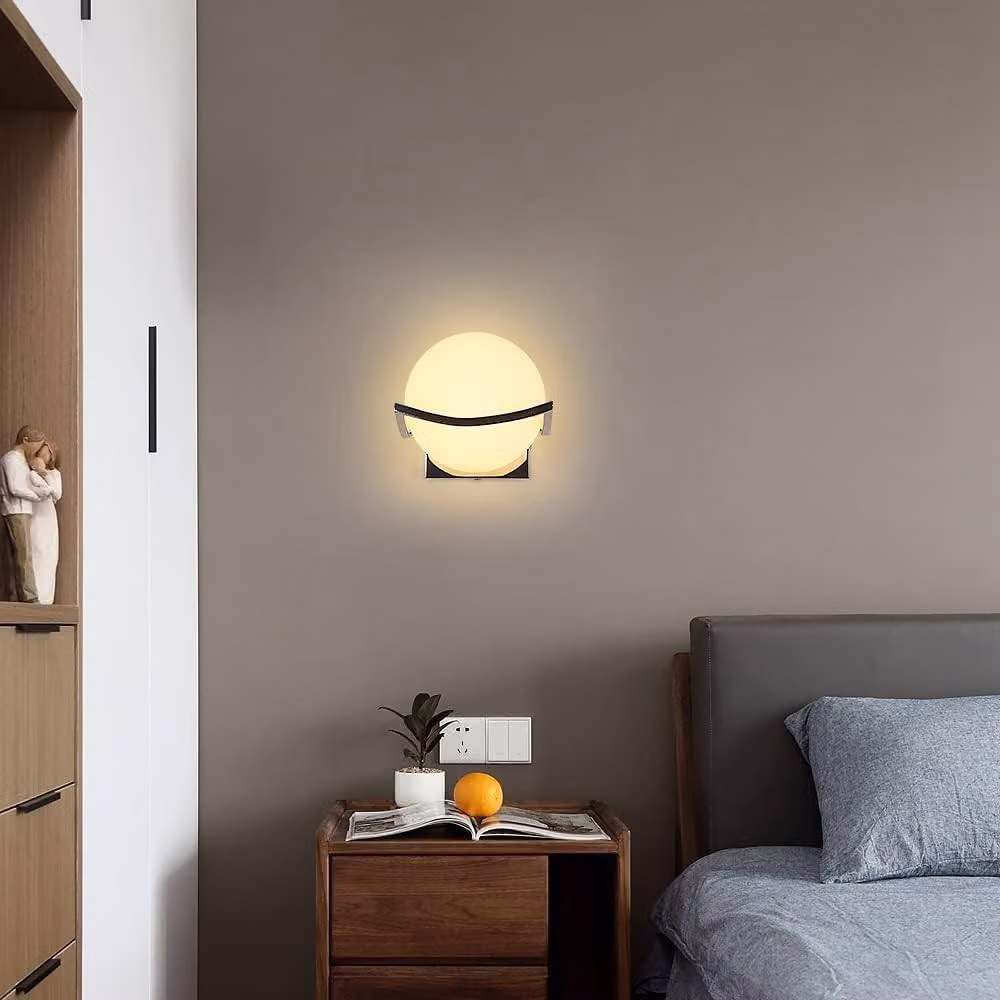 COMELY Modern Silver Glass Ball LED Wall Sconce with E27 Socket – 4