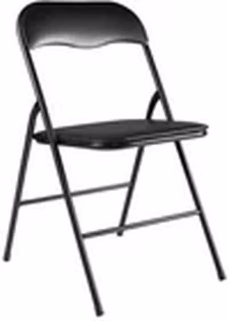 EONLION Black Folding Chair with Synthetic Leather and Metal Frame for Home or Office