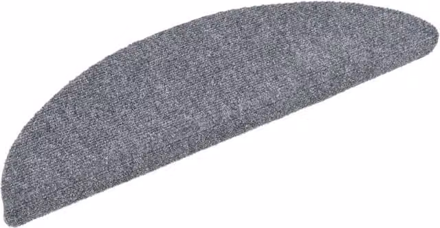 Berkfield Home Self-adhesive Needle Punch Stair Mats, Grey, W/D/H: 56 x 17 x 3 cm – 1