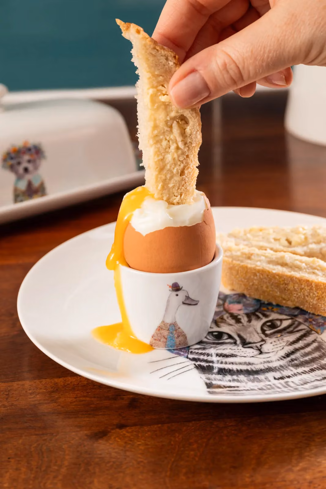 Mikasa Tipperleyhill Porcelain Egg Cups with Duck Design, Multicolour and White, Set of Two – 4