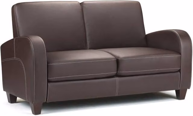 Cheshire Vivo 2 Seater Modern Upholstered Sofa in Chestnut Brown Synthetic Leather – 1