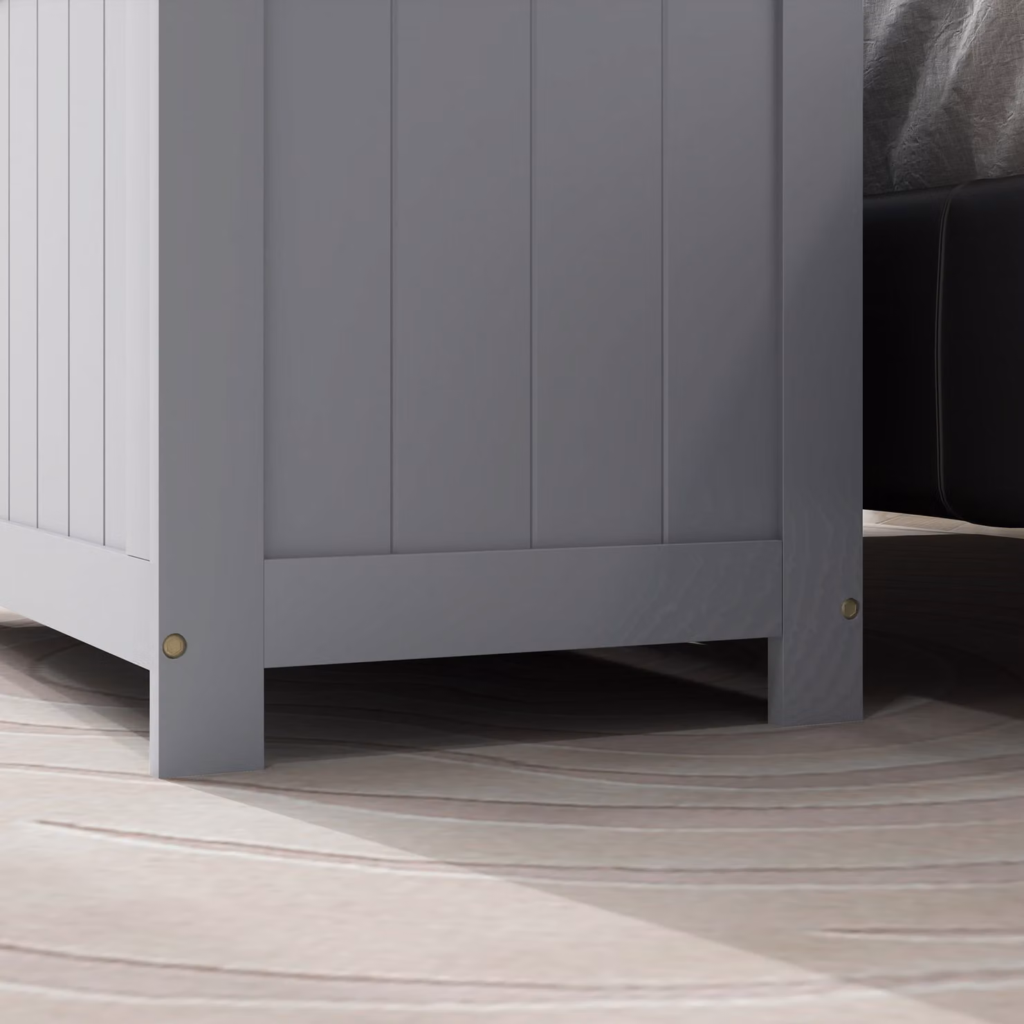 HOMCOM Modern Wooden Storage Chest in Grey, W/D/H: 76 x 40 x 48 cm – 7