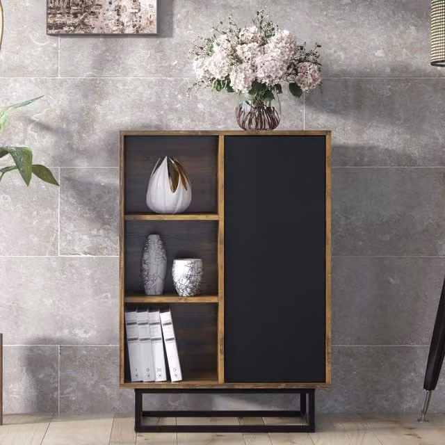 Creative Furniture Elysian Industrial Sideboard in Oak with Black and Bronze Accents