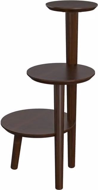 Novogratz Modern Plant Stand with Shelves in Walnut and Brown