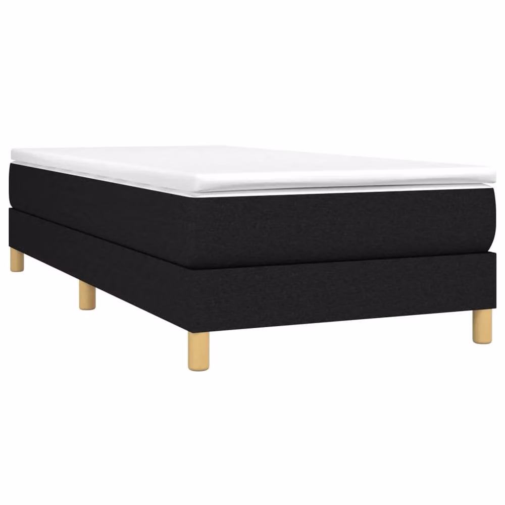 Berkfield Home Upholstered Single Box Spring Bed Frame in Black, W/D/H: 90 x 190 cm – 3