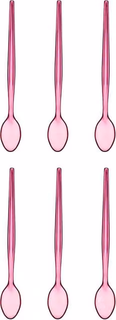 Premier Set of Six Pink Plastic Sundae Spoons