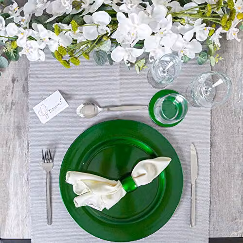 Argon Tableware Metallic Charger Plate in Green, Diameter: 33 cm – 4