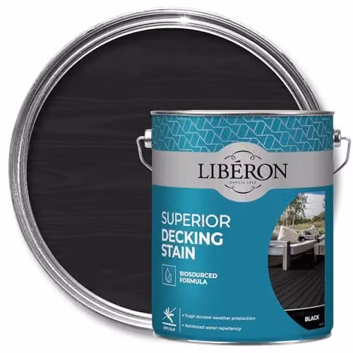 Libéron Superior Decking Stain Oil for Exterior Wood, Black, 5 l