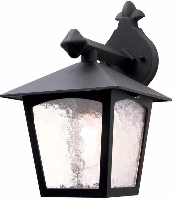 Netlighting York Black Outdoor Wall Lantern Light with IP43 Rating and E27 Socket – 1