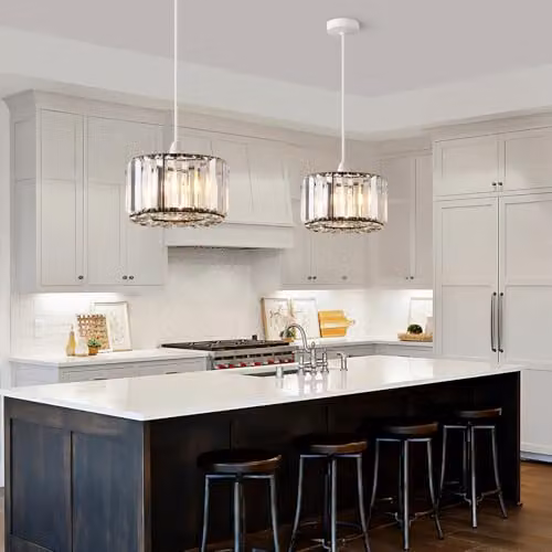 Harper Living Modern Round Pendant Shade, Black and Transparent Glass and Metal, Diameter: 23 cm – 2