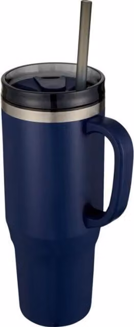 Melbourne 1200ml Mug with Straw and Lid in Blue
