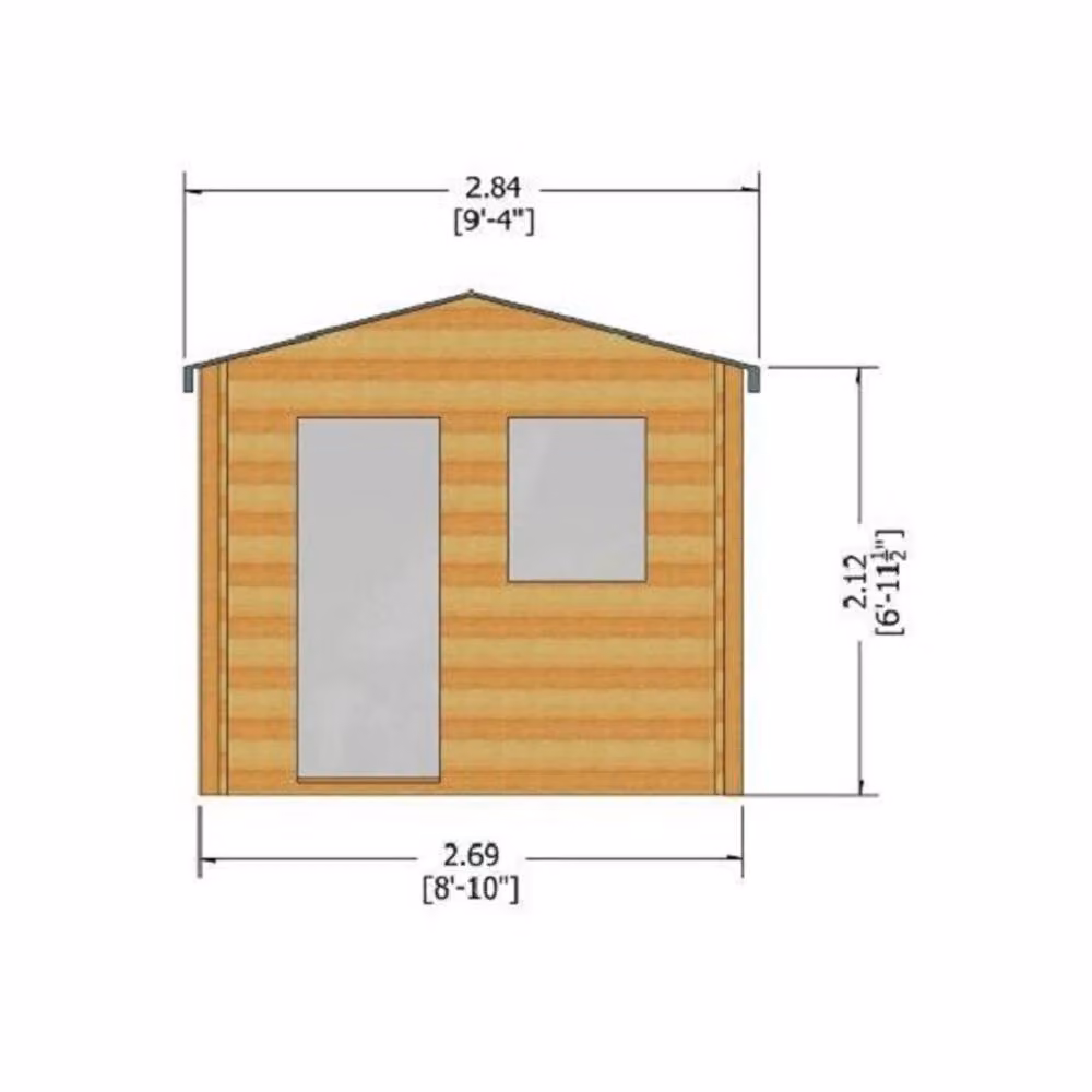 Shires Avesbury Log Cabin Garden Room and Home Office in Natural Wood – 3