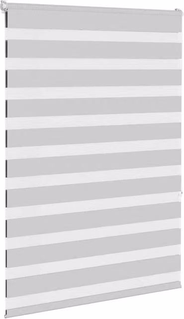 Berkfield Home Elegant Zebra Blind in Light Grey, W: 100 cm, H: 150 cm