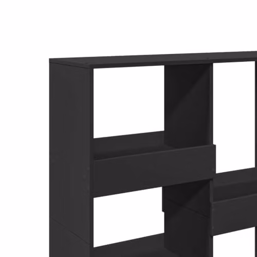 vidaXL Black Modern Book Cabinet and Room Divider with Media Compartments, W: 100 cm, D: 33 cm, H: 115 cm – 4