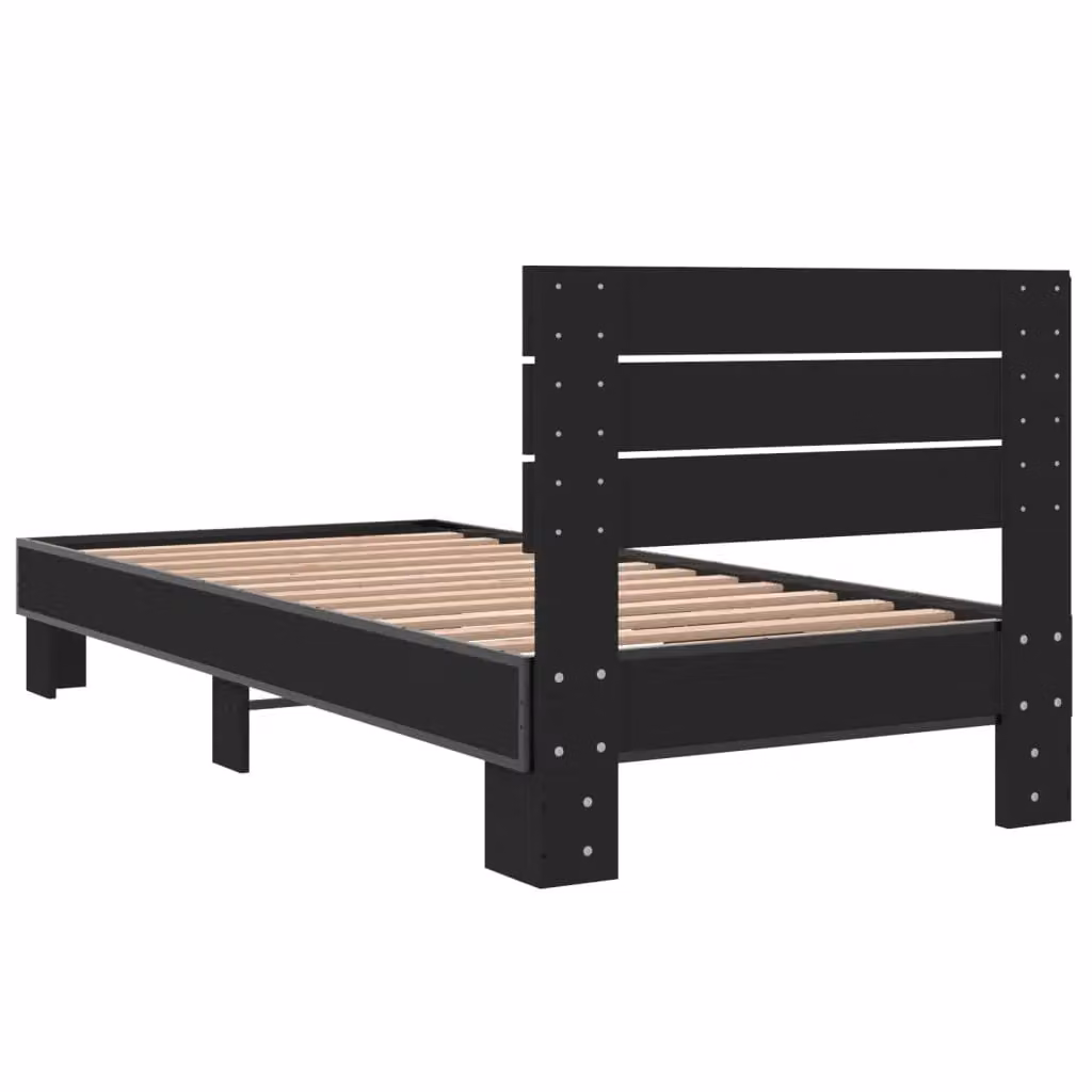 Berkfield Home Black Bed Frame W/D/H: 90 x 200 cm – 4