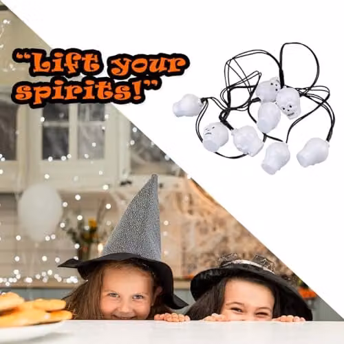 VFM e-Store Halloween LED Skull Lights, Set of 8, White – 7