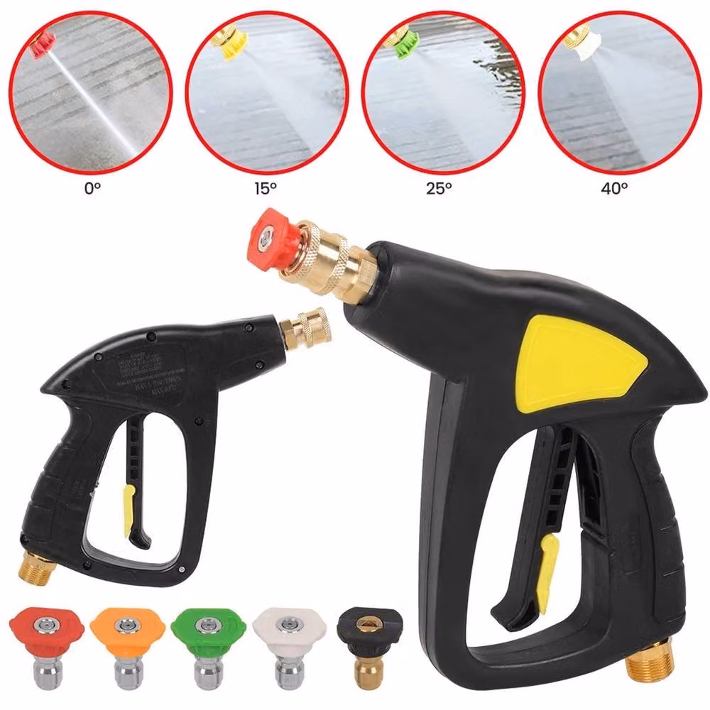 Kelvenix 1/4 inch High Pressure Washer Foam Bottle with Water Gun and 5 Nozzles, Black – 2
