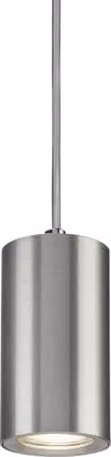 Netlighting Knightsbridge Dasan Single Short Fixed Round Pendant in Grey and Brushed Chrome – 1