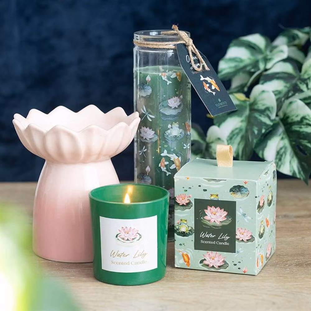 Uniqueful Pink Water Lily Ceramic Oil Burner and Wax Warmer with Floral Design – 2