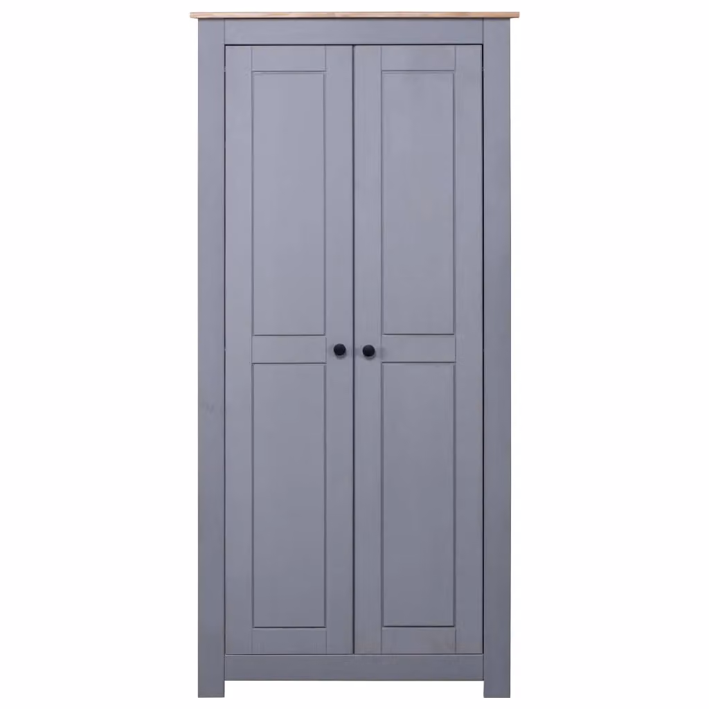 Berkfield Home Panama Grey Solid Pine Wardrobe W/D/H: 80 x 50 x 171.5 cm – 2