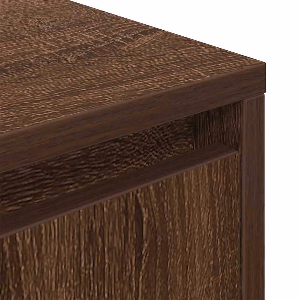 Berkfield Home Durable Bedside Cabinet with Integrated LED Lights in Smoked Oak Dark Brown, W/D/H: 38 x 34 x 50 cm – 6