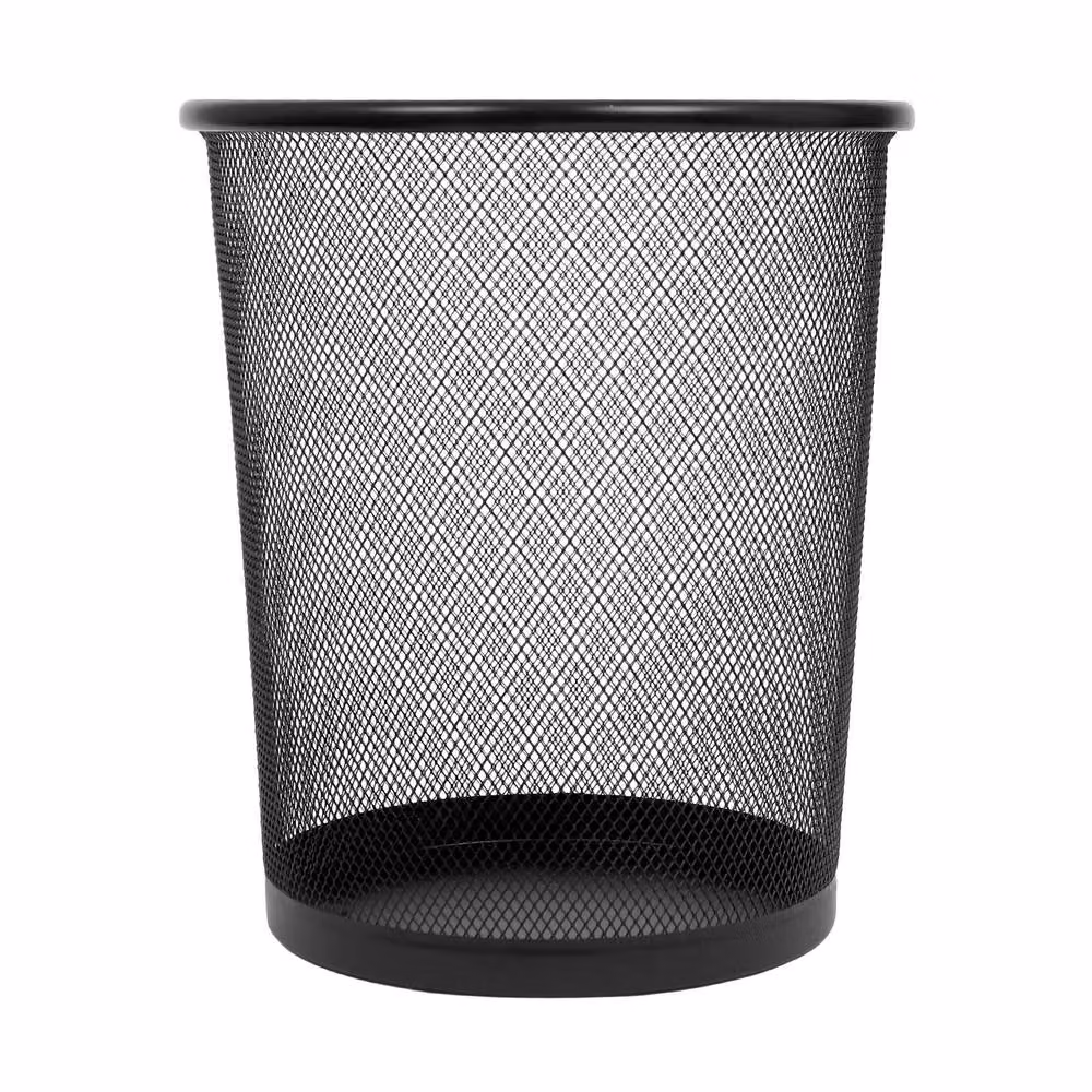 Harbour Housewares Round Metal Wire Waste Paper Bin - Black – 4