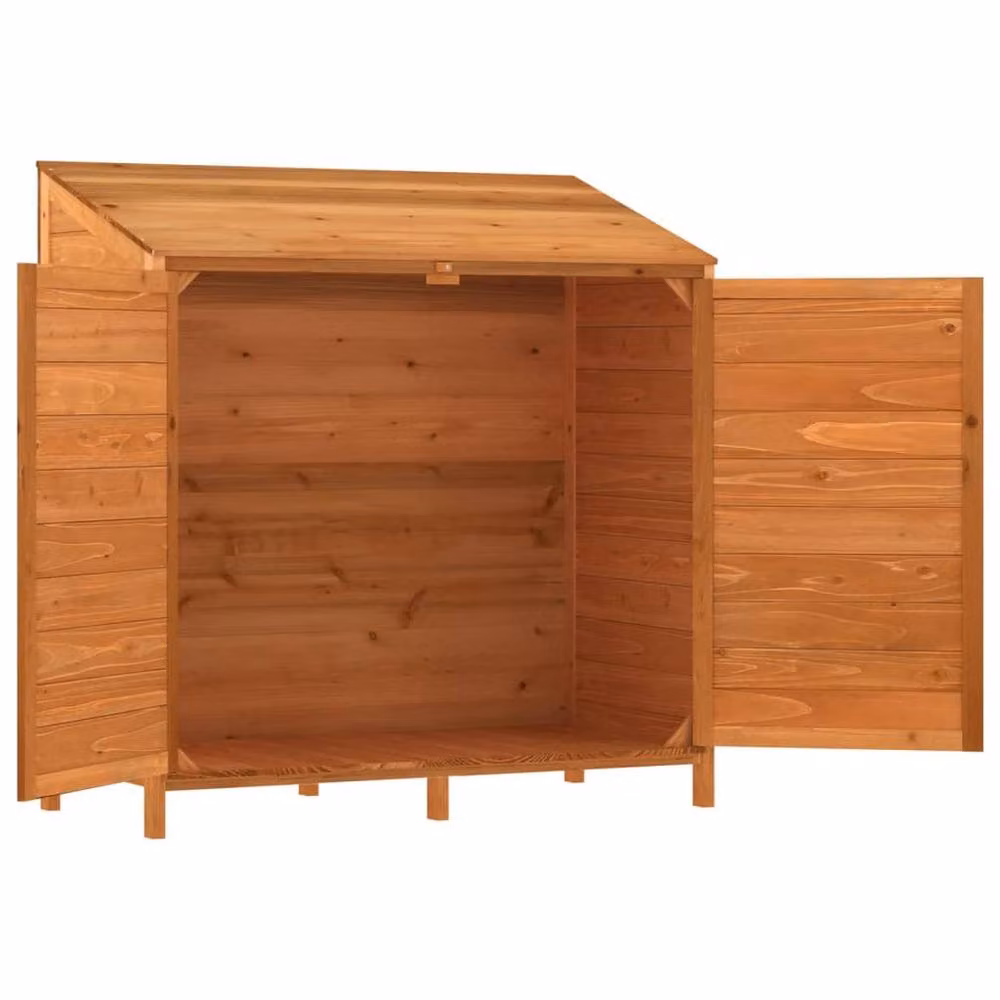 Berkfield Home Brown Rustic Lean-to Garden Shed in Solid Wood, W/D/H: 102 x 52 x 112 cm – 2