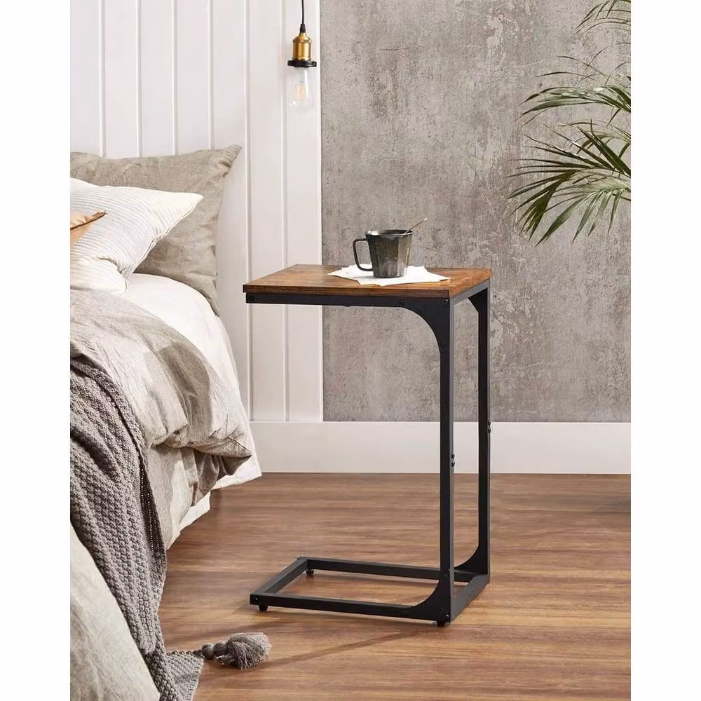 FORGEVIO C-Shaped Side Table in Brown and Multicolour, W/D/H: 62.0 x 30.0 x 40.0 cm – 2