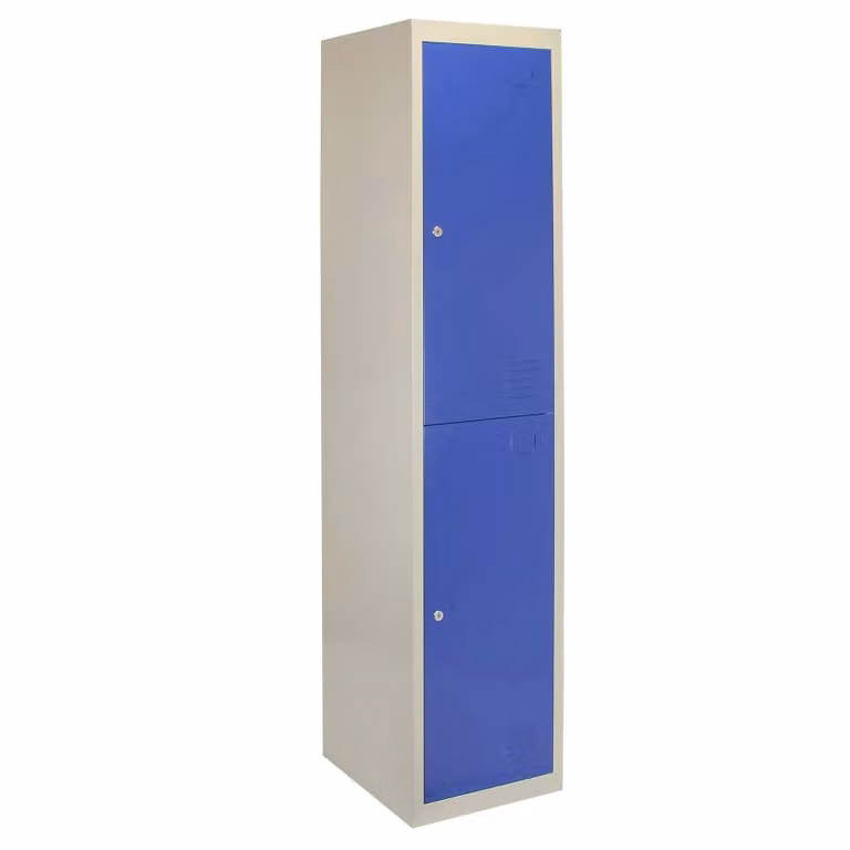 Monstershop Set of 3 Metal Storage Lockers with Two Hinged Doors, Blue, H 180 x W 45 x D 38 cm