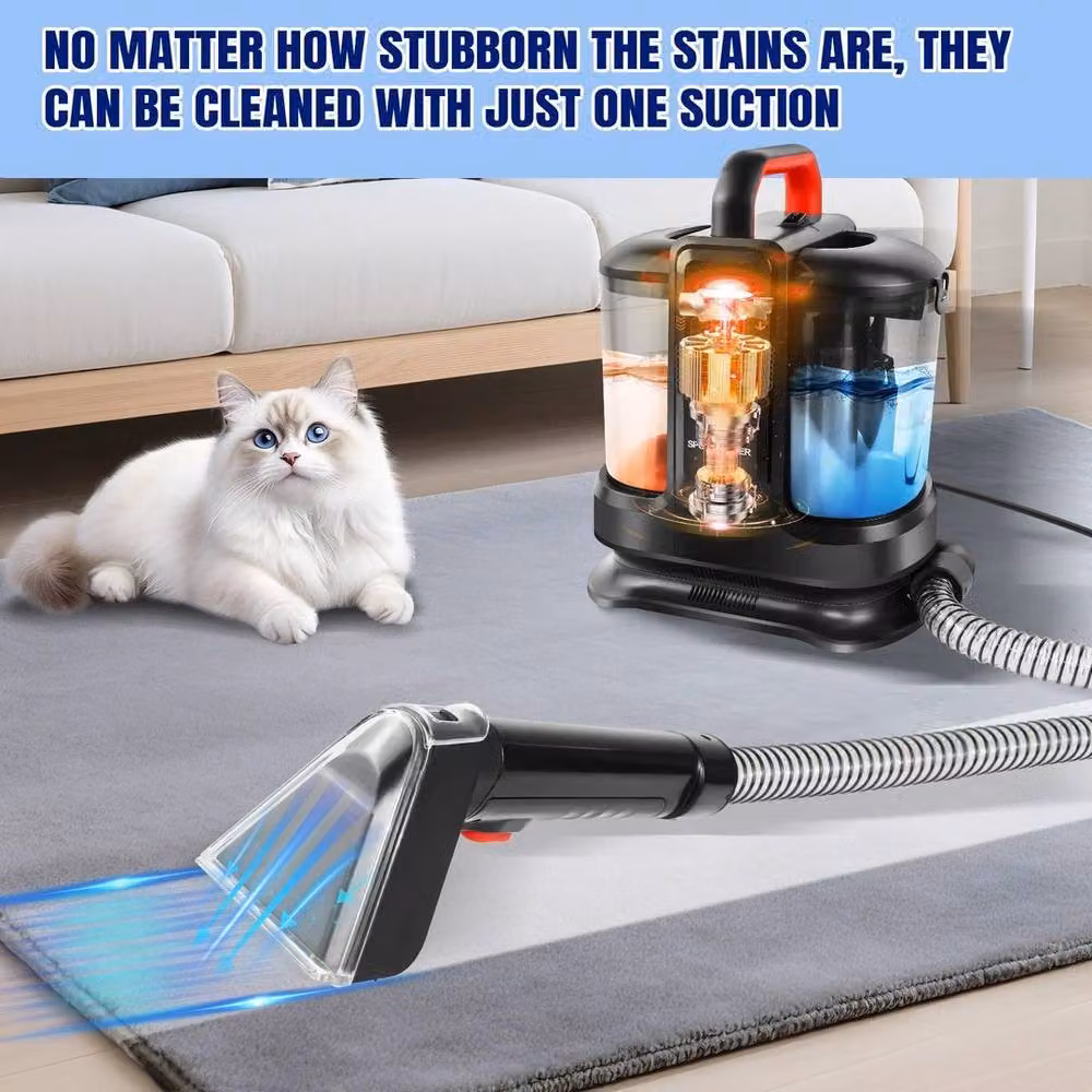 EONLION Portable Carpet and Upholstery Spot Cleaner with Hard Floor Nozzle, Black – 4
