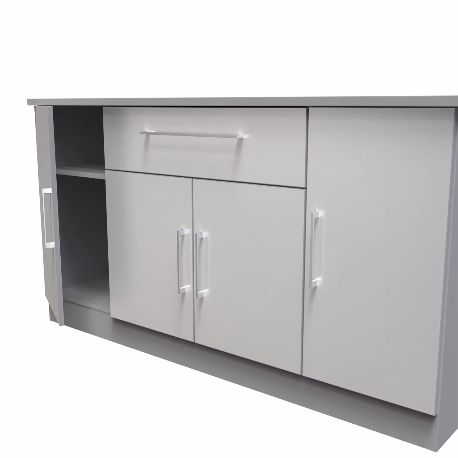 2 U Gloucester 4 Door 1 Drawer Wide Unit in Dark Grey Matt – 2