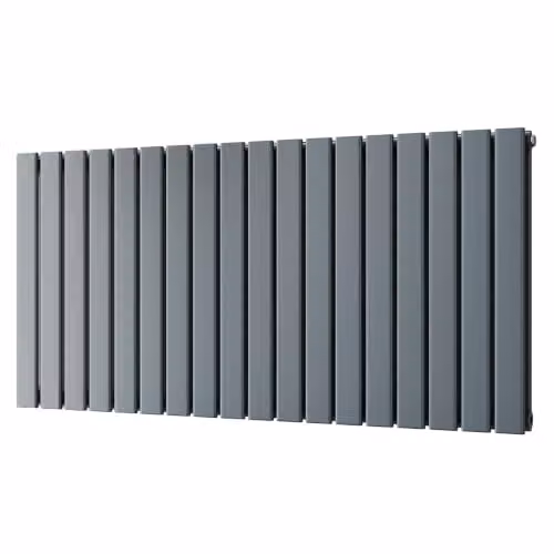 Typhoon Anthracite Flat Tube Horizontal Designer Radiator in Grey, W: 122.4 cm, H: 60 cm – 2