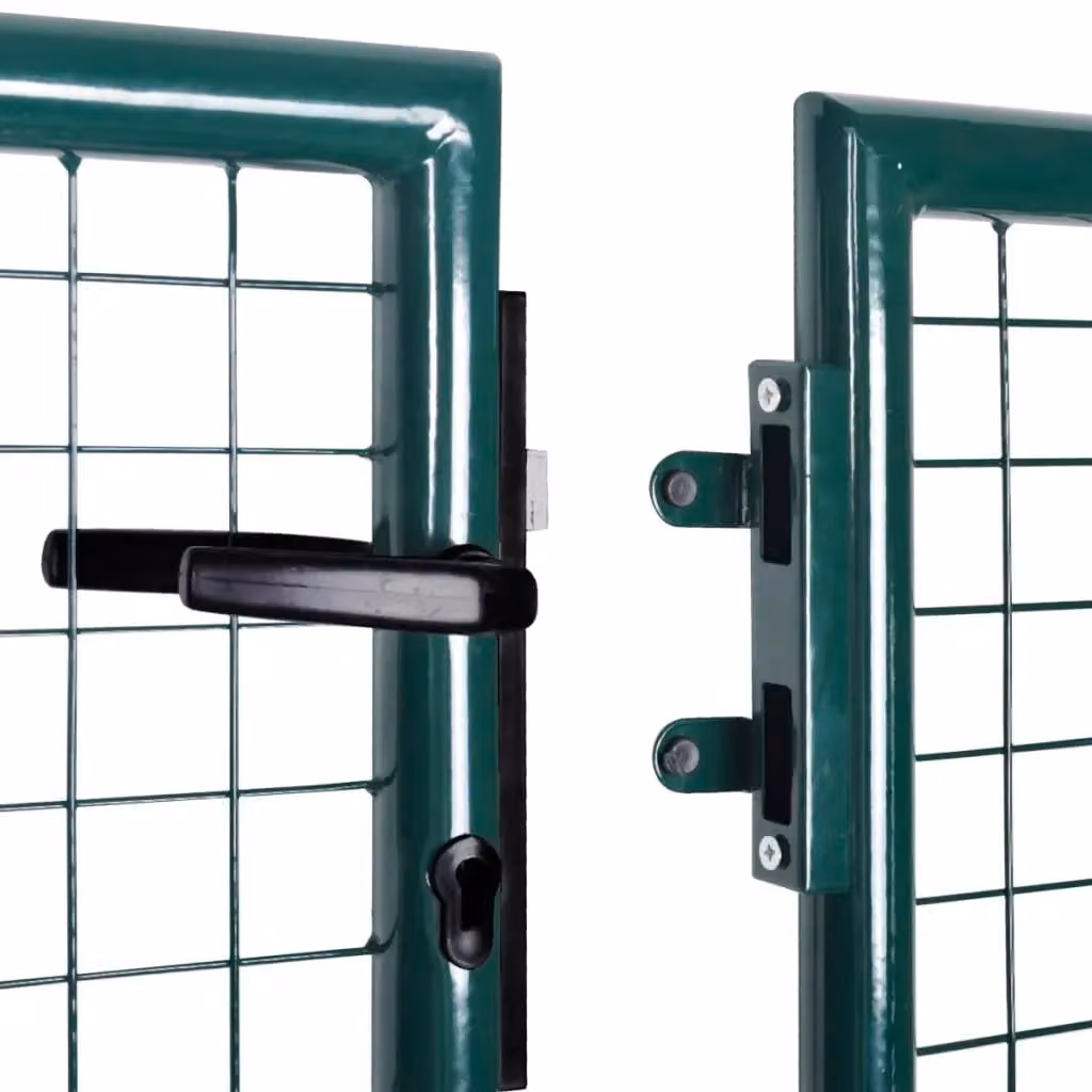 Berkfield Home Garden Green Galvanised Steel Mesh Swing Gate – 5
