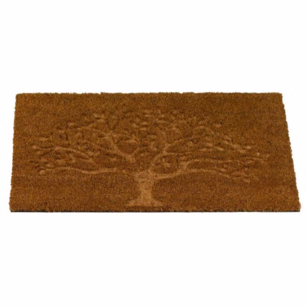 Marco Paul Heavy Duty Coir Door Mat with Brown Tree Design, W: 45 cm, D: 75 cm – 2