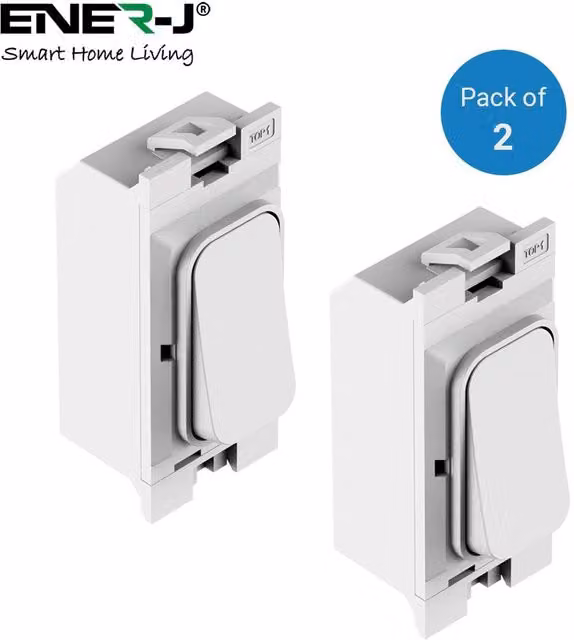 Hager Kinetic Grid Switch, White, Pack of 2