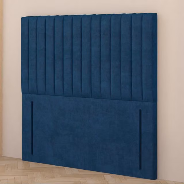 Somnior Beds Ltd Verona Velvet Single Floor Standing Upholstered Headboard in Navy Blue
