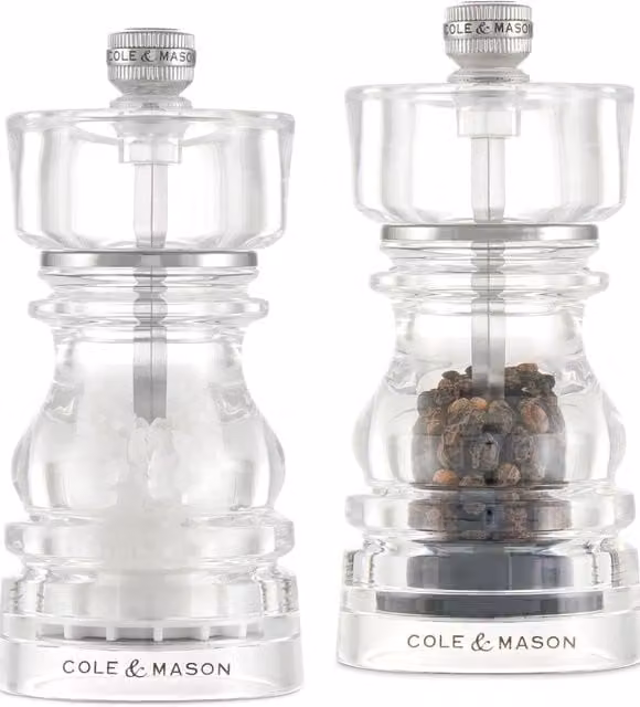 Cole & Mason London Acrylic Salt and Pepper Mill Set, Transparent – 1
