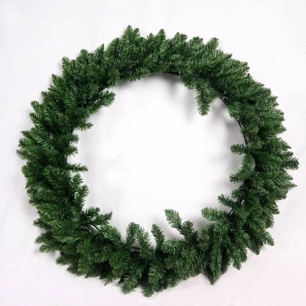 Shatchi Large Artificial Pine Christmas Wreath in Green, Diameter: 80 cm – 1