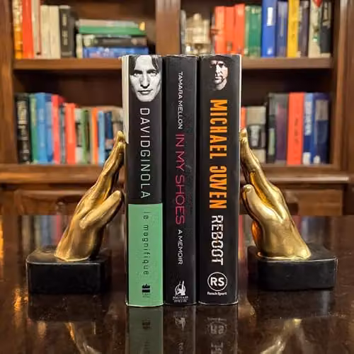 Maison Des Cadeaux Gold Resin Open Palm Hands Bookends Set – 3