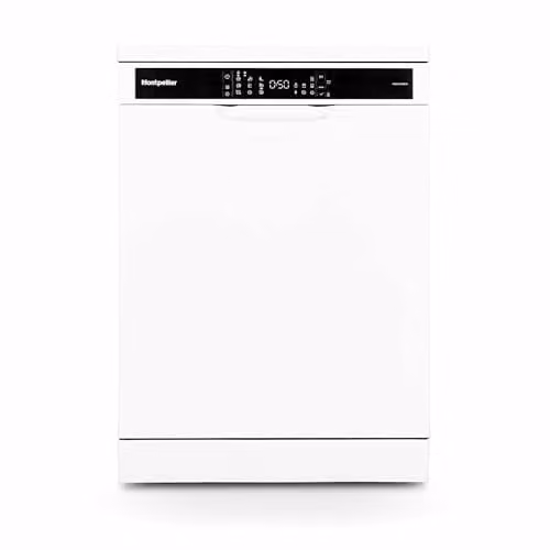 Montpellier MDWC1496W Freestanding 14-Place Dishwasher, 9 Programmes, Energy Class C, White, H 85 x W 60 x D 60 cm