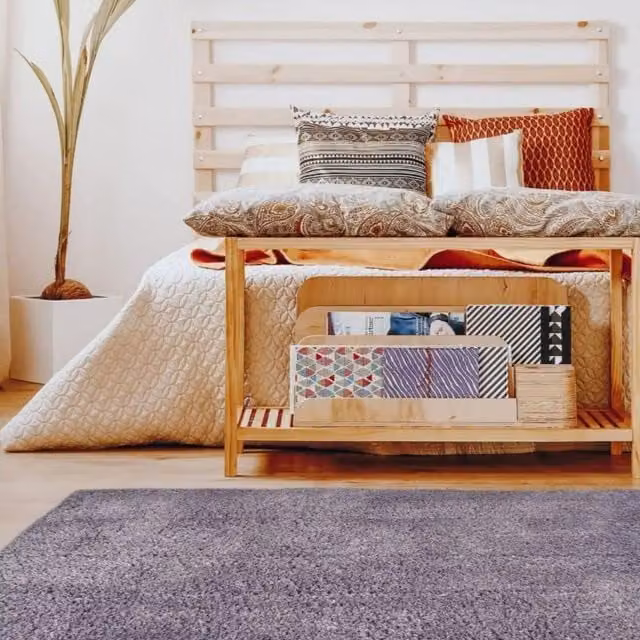 The Rugs Snug Collection Shaggy Rectangular Rug in Purple, W: 120 cm, L: 170 cm