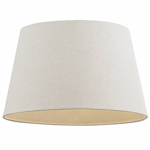 Loops Round Tapered Drum Lamp Shade in Beige Linen Fabric, Diameter: 30.48 cm