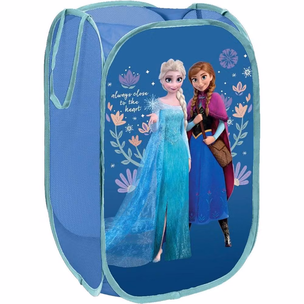 Frozen Anna and Elsa Collapsible Fabric Laundry Bin in Blue – 2