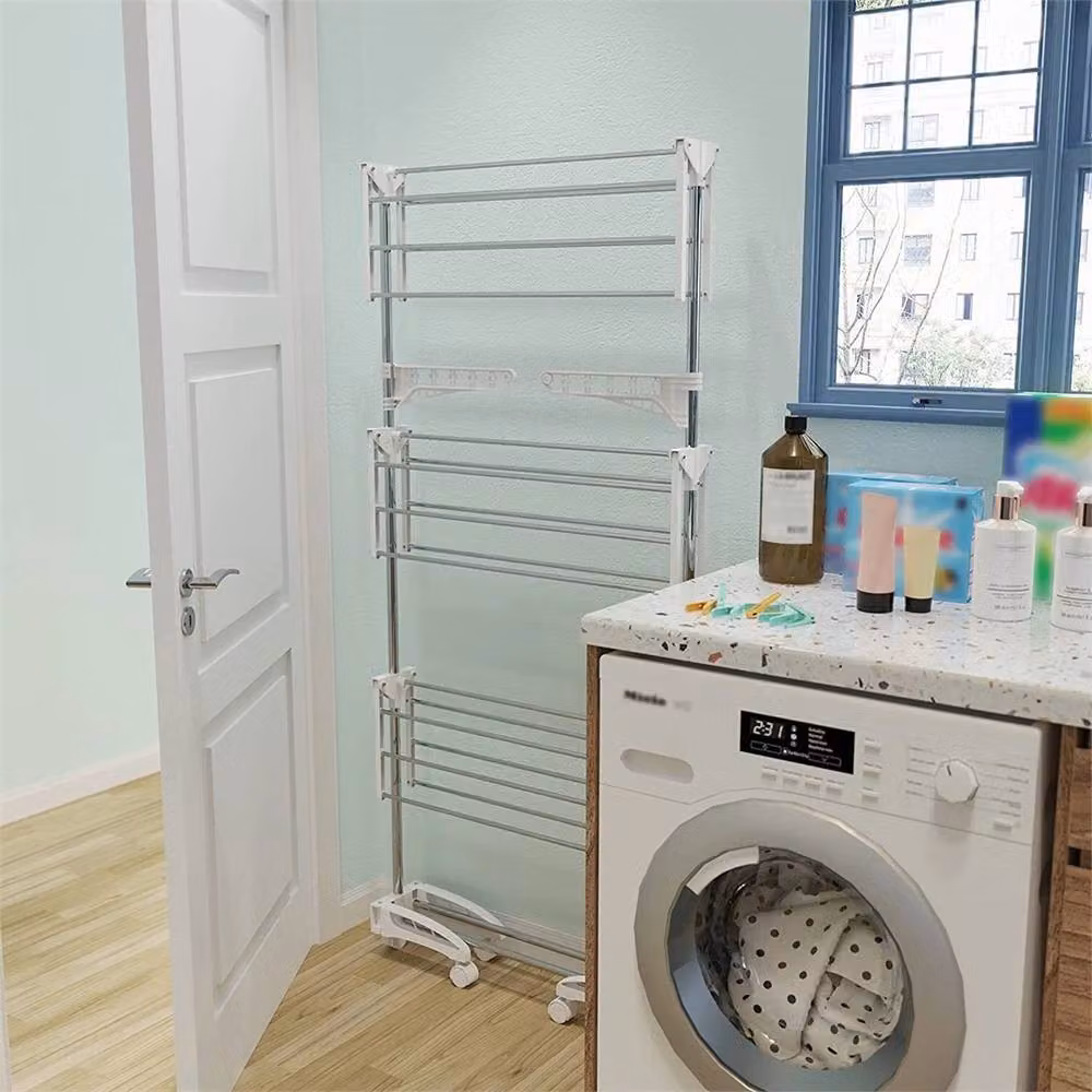 Nordara Extra Large 3 Tier Folding Clothes Airer Drying Rack in Silver, W/D/H: 166 x 58 x 20 cm – 2