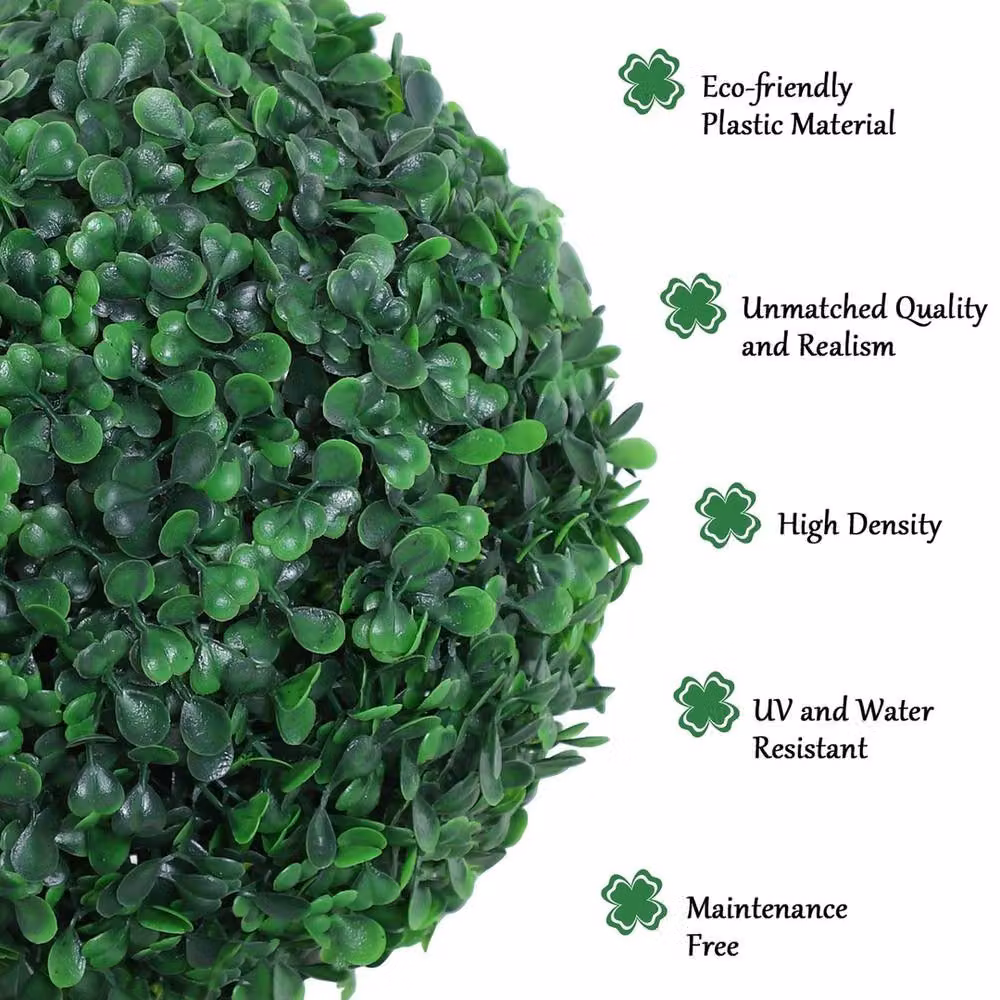 NESTLUNE 2 Piece Artificial Green Boxwood Three Balls Tree, H 100 cm x W 15 cm x D 15 cm – 3