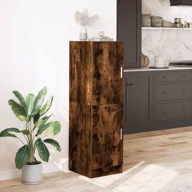 Berkfield Home Modern Kitchen Cabinet in Smoked Oak Brown, W/D/H: 38 x 41.5 x 131.5 cm – 1