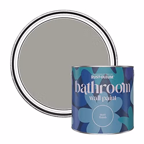 Rust-Oleum Grey Matt Water-Based Bathroom Wall and Ceiling Paint, 2.5L – 1