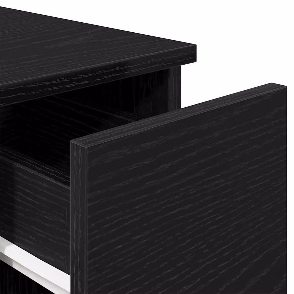 Berkfield Home Durable Bedside Cabinets with Drawer, 2 Pack, Black Oak, W/D/H: 20 x 36 x 60 cm – 4